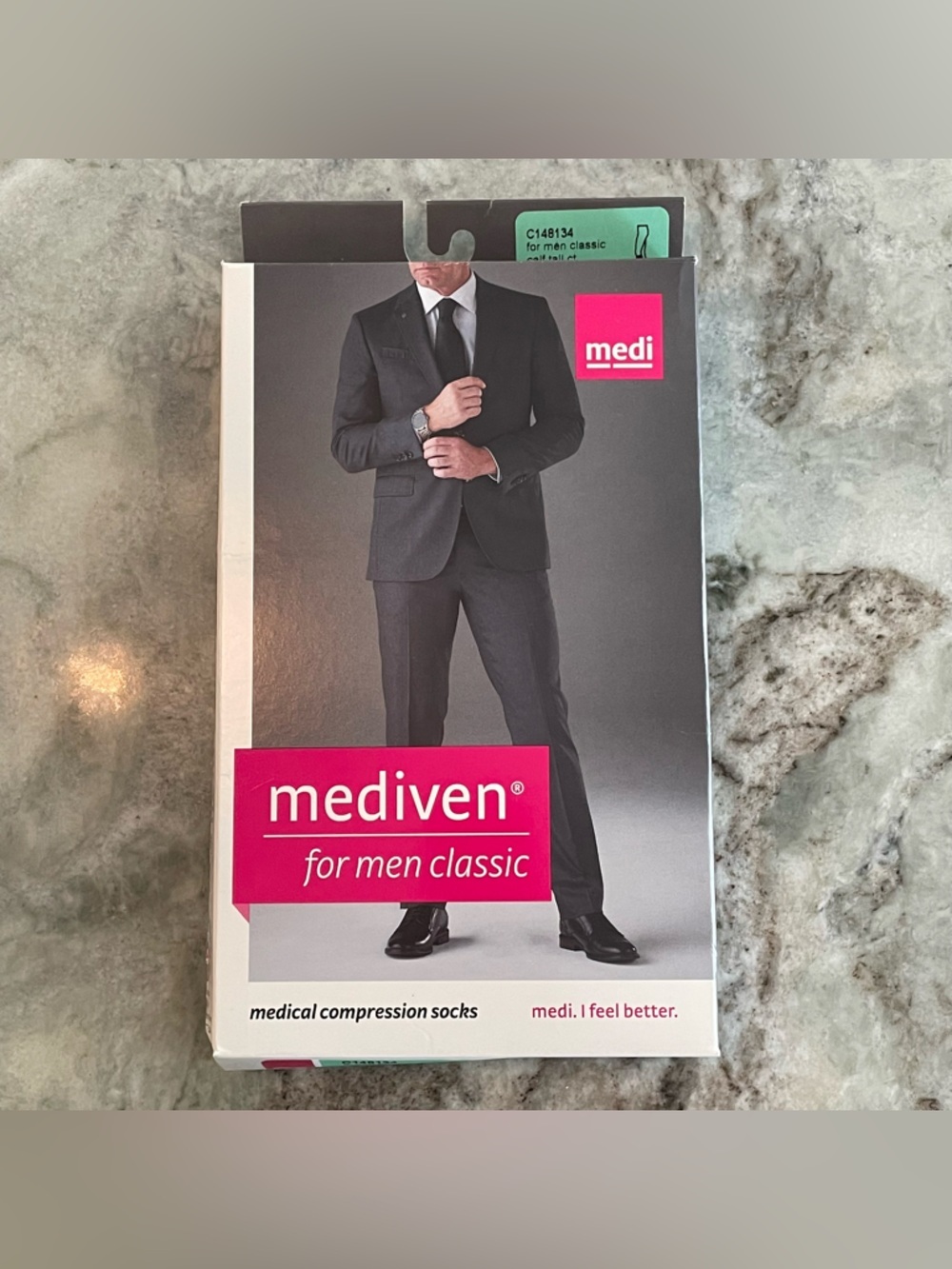 Medi Mediven Mens Compression Socks Tan Calf Length